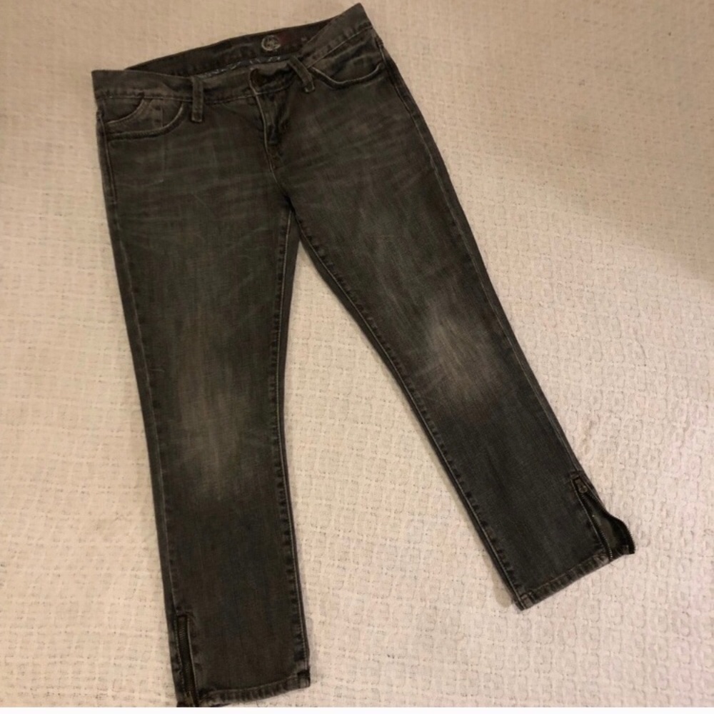 GAP Faded-Black Ankle-Zip Skinny Jeans